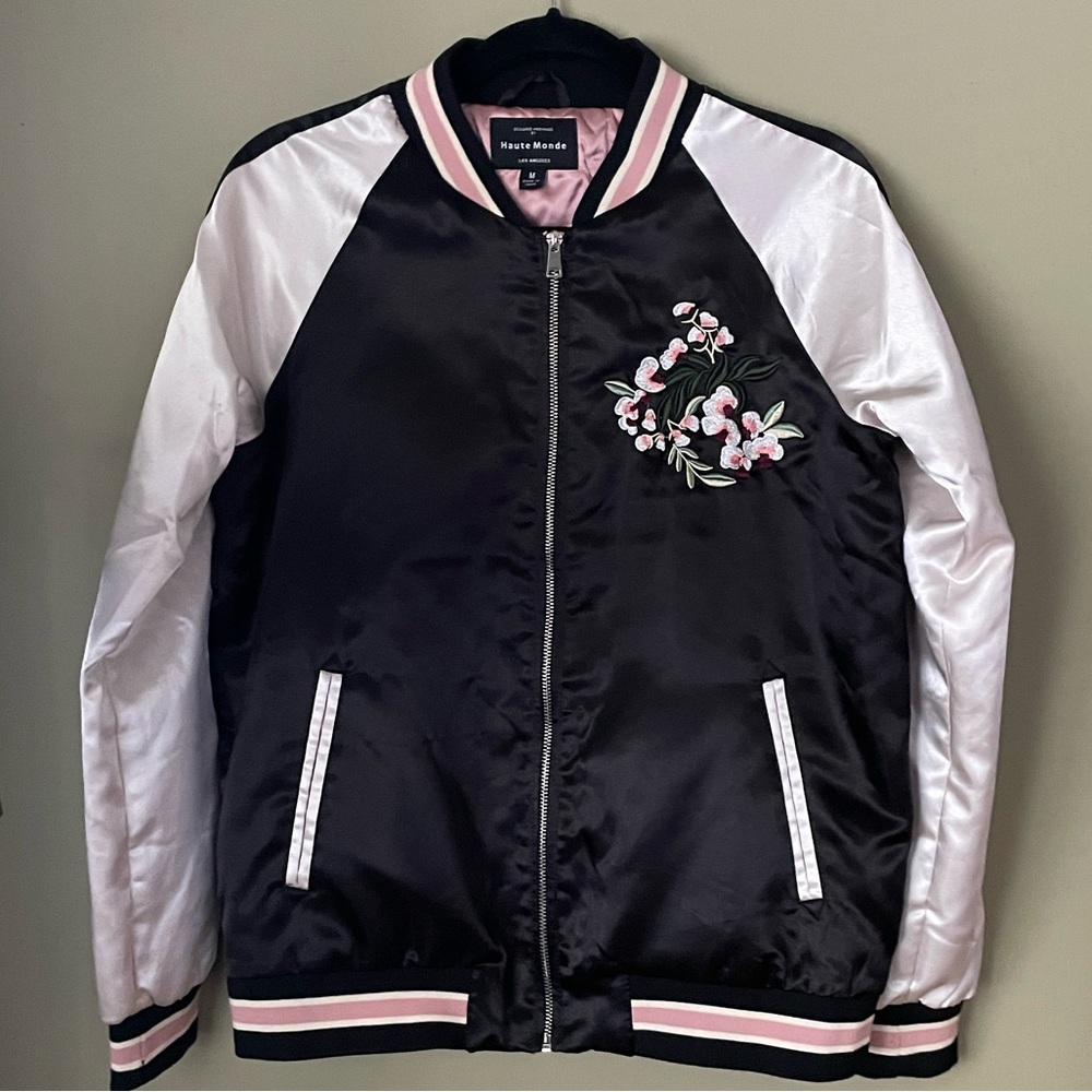 Haute Monde Black and Pink Quilted Jacket